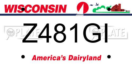 Z481GI Wisconsin License Plate