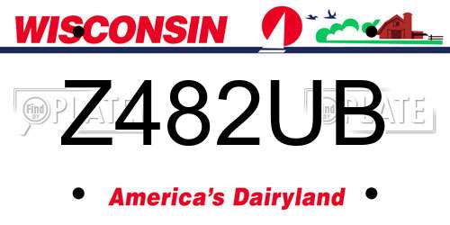Z482UB Wisconsin License Plate