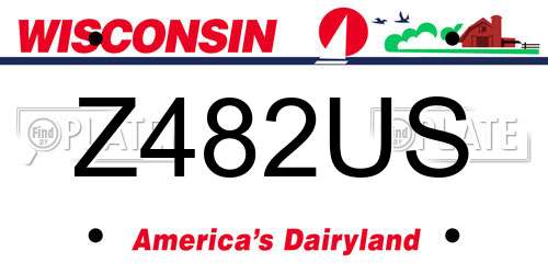 Z482US Wisconsin License Plate