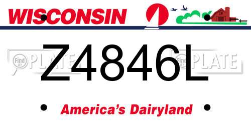 Z4846L Wisconsin License Plate