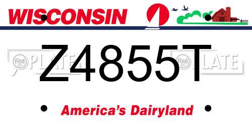 Z4855T Wisconsin License Plate