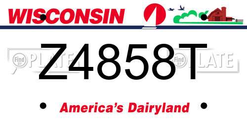 Z4858T Wisconsin License Plate