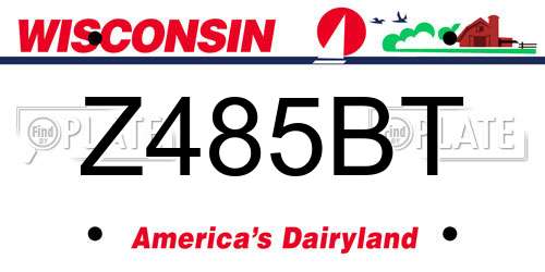 Z485BT Wisconsin License Plate