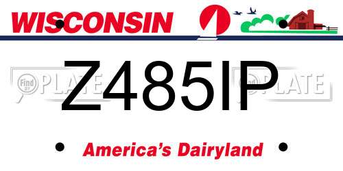 Z485IP Wisconsin License Plate