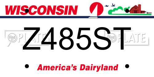 Z485ST Wisconsin License Plate