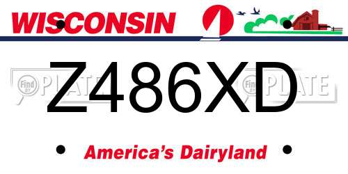 Z486XD Wisconsin License Plate