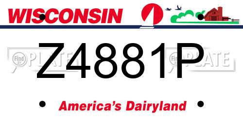 Z4881P Wisconsin License Plate