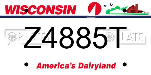 Z4885T Wisconsin License Plate
