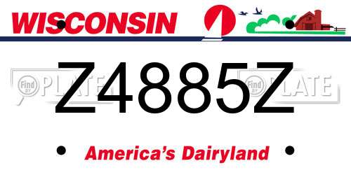 Z4885Z Wisconsin License Plate
