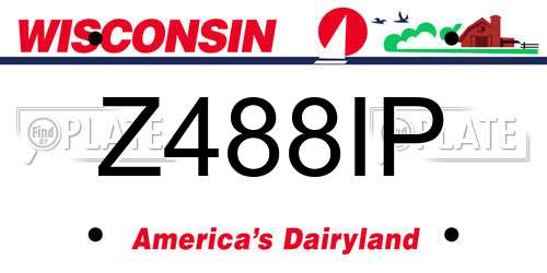 Z488IP Wisconsin License Plate