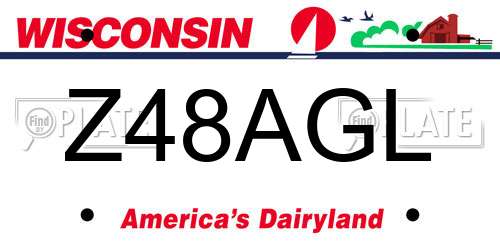 Z48AGL Wisconsin License Plate