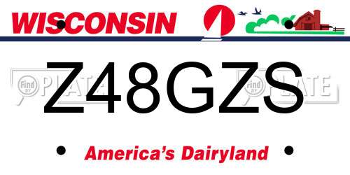 Z48GZS Wisconsin License Plate