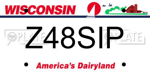 Z48SIP Wisconsin License Plate