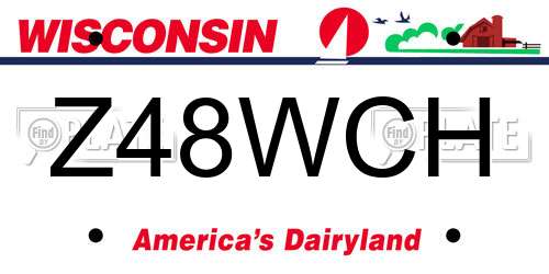 Z48WCH Wisconsin License Plate