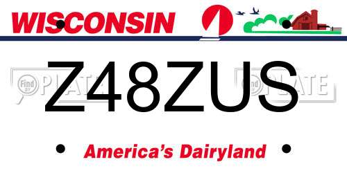 Z48ZUS Wisconsin License Plate