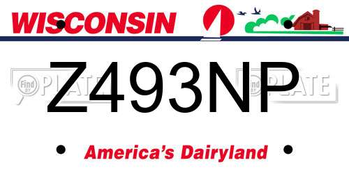 Z493NP Wisconsin License Plate