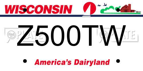 Z500TW Wisconsin License Plate