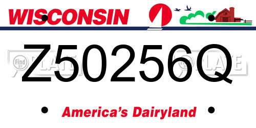 Z50256Q Wisconsin License Plate
