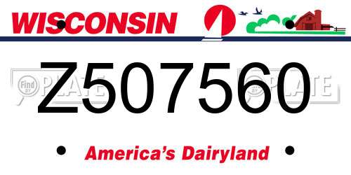 Z507560 Wisconsin License Plate