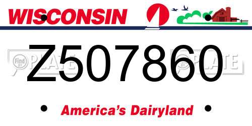 Z507860 Wisconsin License Plate