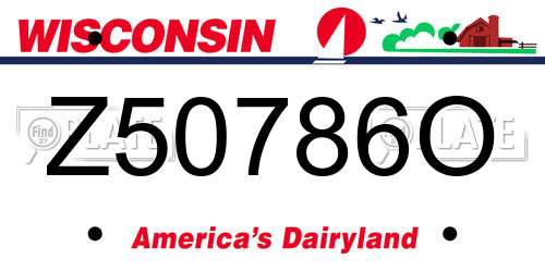 Z50786O Wisconsin License Plate