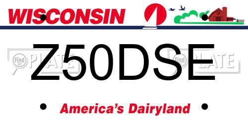 Z50DSE Wisconsin License Plate
