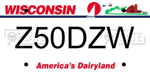 Z50DZW Wisconsin License Plate