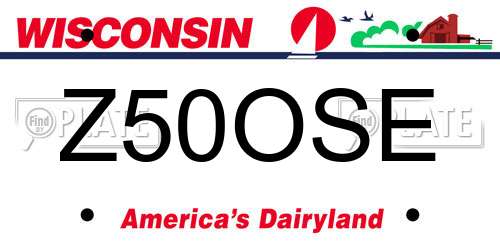 Z50OSE Wisconsin License Plate