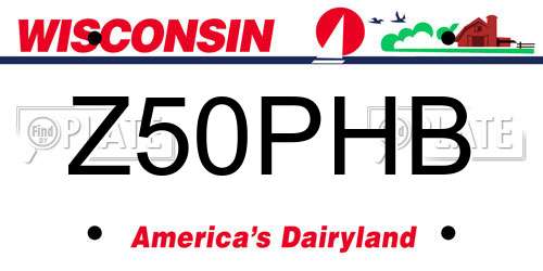 Z50PHB Wisconsin License Plate