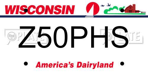 Z50PHS Wisconsin License Plate