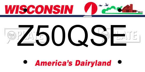 Z50QSE Wisconsin License Plate