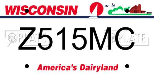 Z515MC Wisconsin License Plate