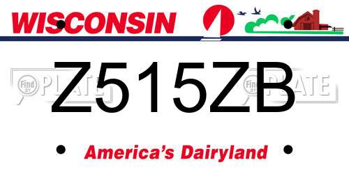 Z515ZB Wisconsin License Plate