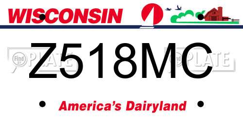 Z518MC Wisconsin License Plate