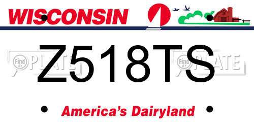 Z518TS Wisconsin License Plate