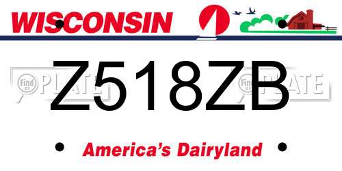 Z518ZB Wisconsin License Plate