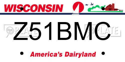 Z51BMC Wisconsin License Plate