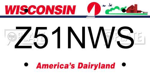 Z51NWS Wisconsin License Plate