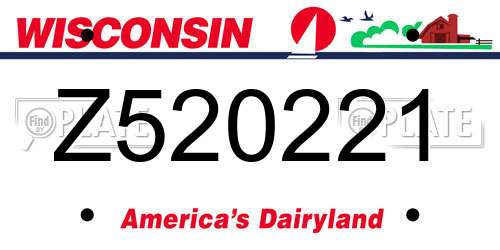 Z520221 Wisconsin License Plate