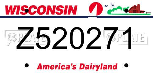 Z520271 Wisconsin License Plate