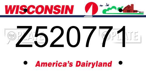 Z520771 Wisconsin License Plate
