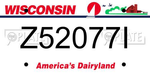 Z52077I Wisconsin License Plate