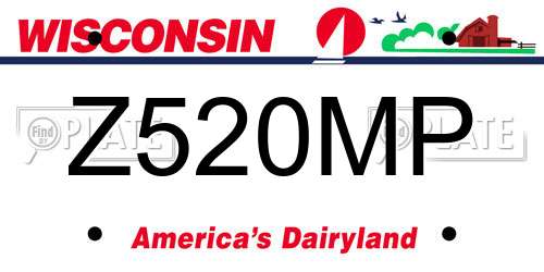Z520MP Wisconsin License Plate
