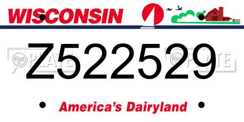 Z522529 Wisconsin License Plate