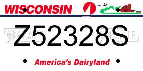 Z52328S Wisconsin License Plate