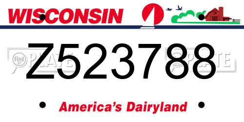 Z523788 Wisconsin License Plate