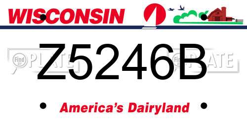 Z5246B Wisconsin License Plate