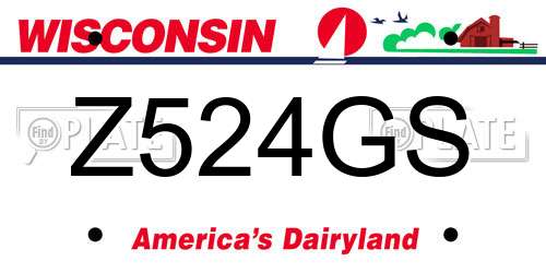Z524GS Wisconsin License Plate