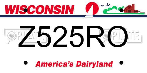 Z525RO Wisconsin License Plate