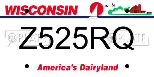 Z525RQ Wisconsin License Plate